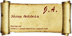 Józsa Antónia névjegykártya